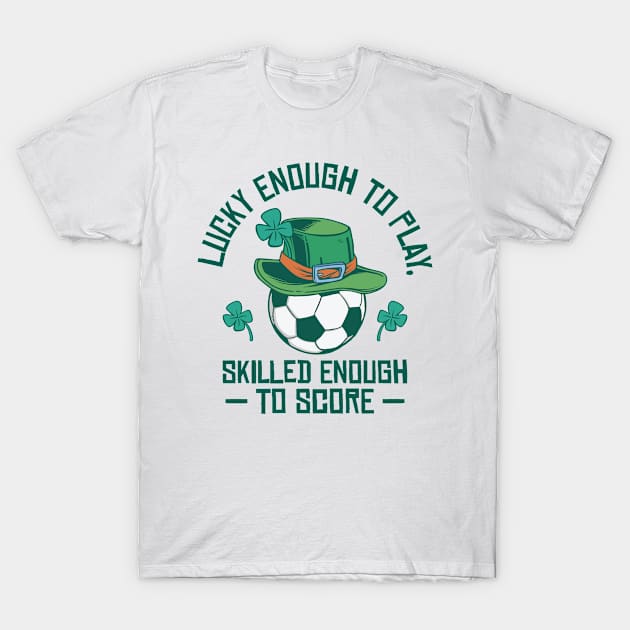 St. Patrick's Day Soccer Sport Lucky Shamrock Football T-Shirt by Tom´s TeeStore